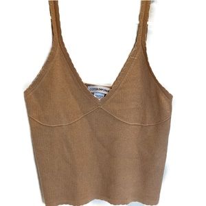 Tan/brown basic cami cropped
